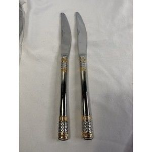 AEGEAN WEAVE Gold BY WALLACE SILVERSMITH- SET OF 2 STERLING SILVER PL. KNIVES